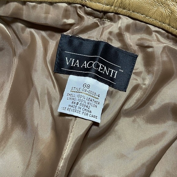 Vintage Via Accenti G8 Women's 29 x 29 Brown Leather Pants Style 09-0008-4‎ - Picture 6 of 9